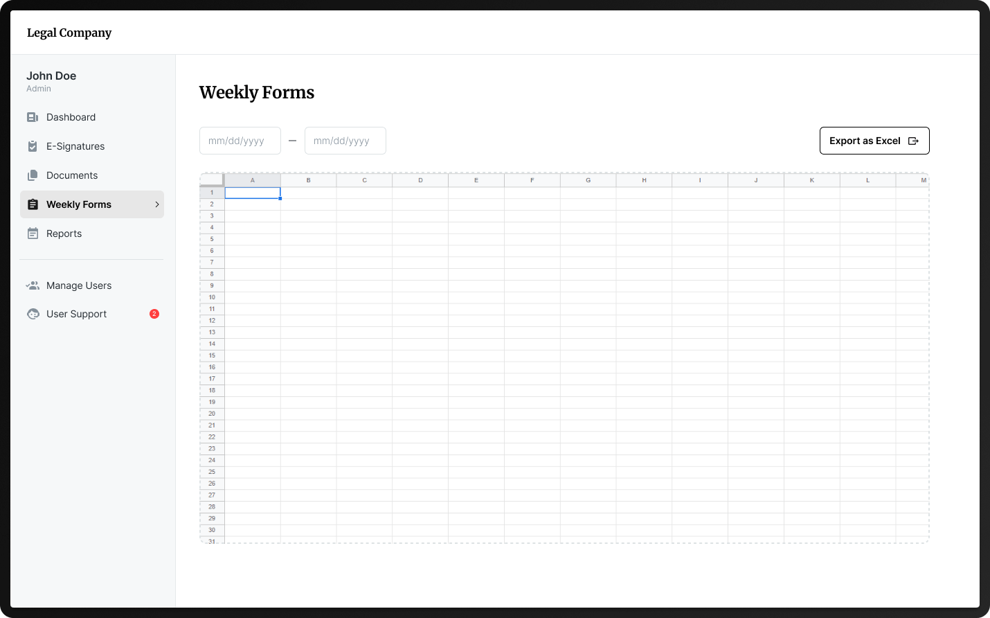 form data screen